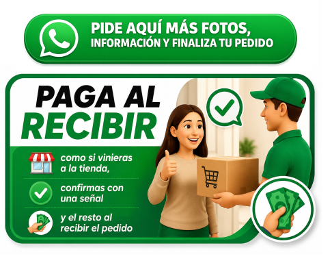 Paga al recibir Pago al recibir en entrega, con opciones para más fotos e información.